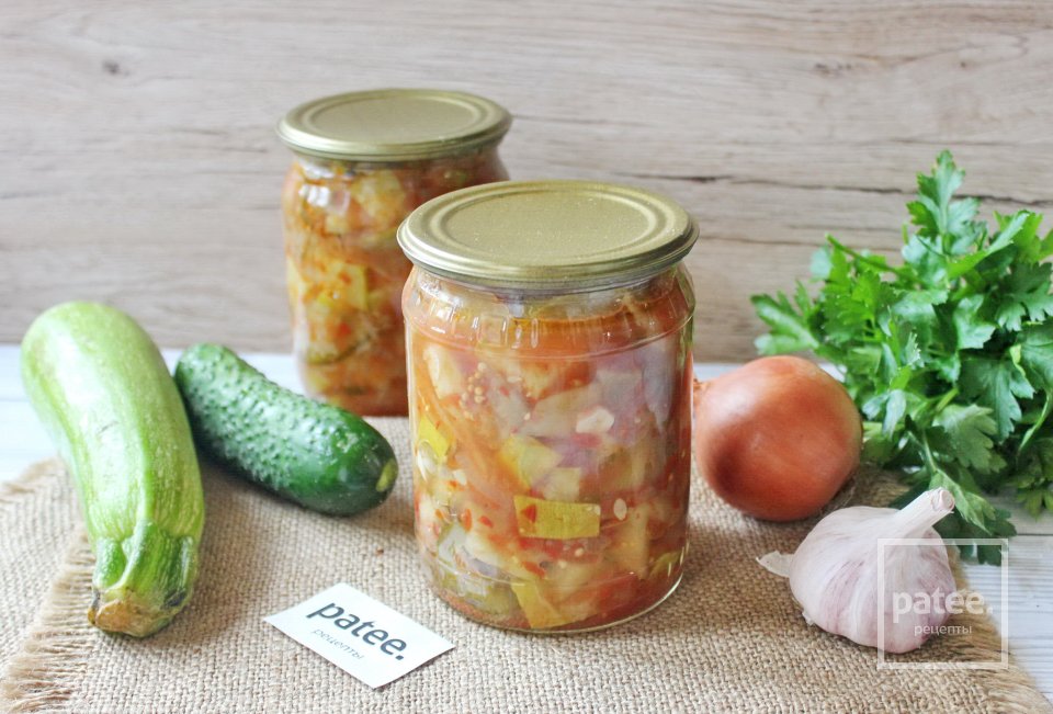 Салат с кабачками и капустой на зиму - Шаг 11