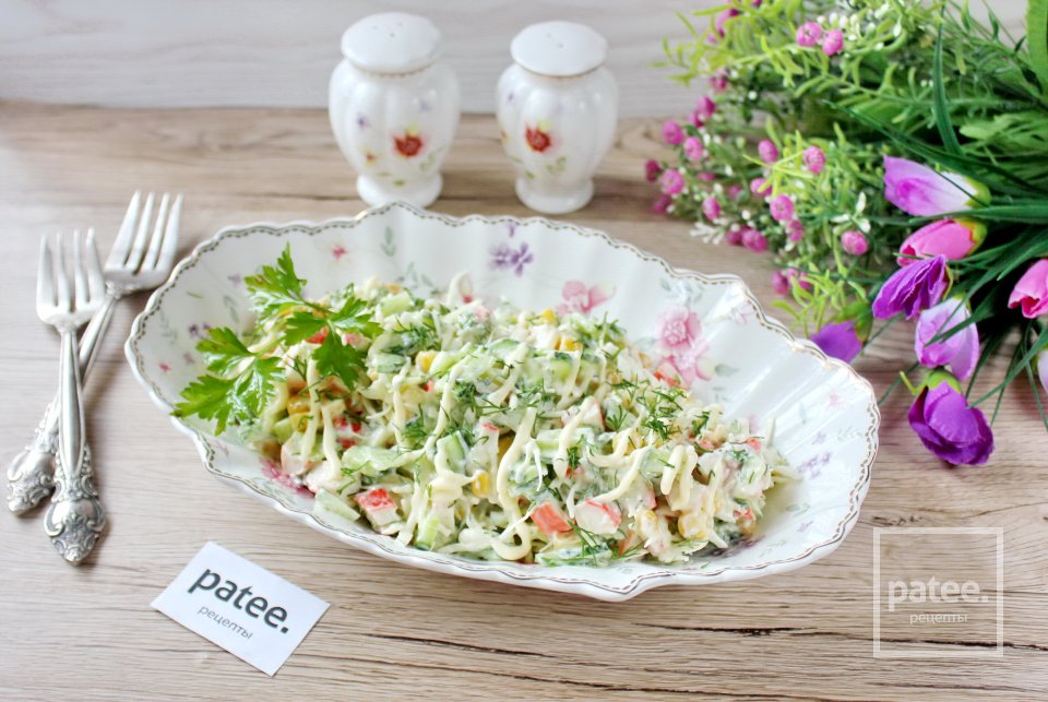 Крабовый салат с капустой - Шаг 10