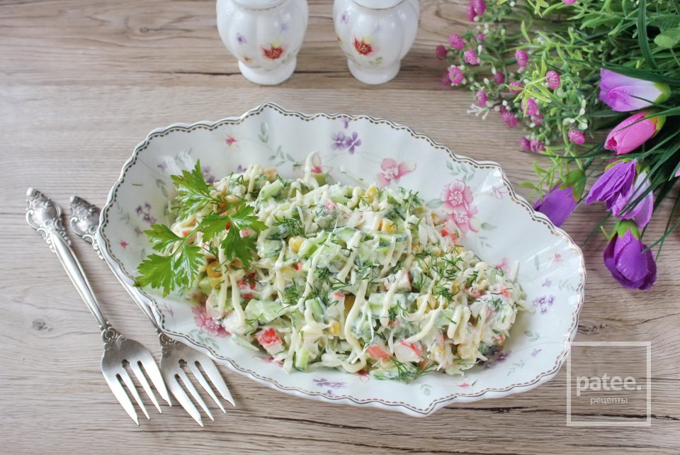 Крабовый салат с капустой - Шаг 11