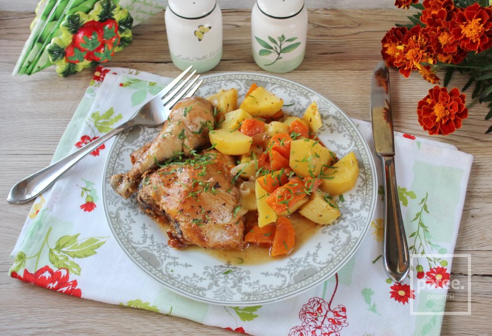 Жаркое из курицы с тыквой в рукаве - Шаг 11