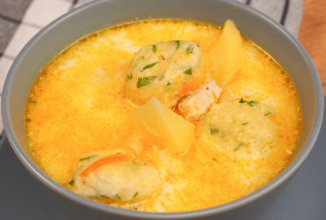 Куриный суп с сырными шариками 🍲