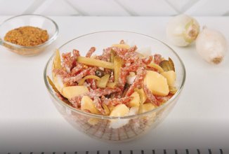 Закуска из картошки, огурца и салями 🥗
