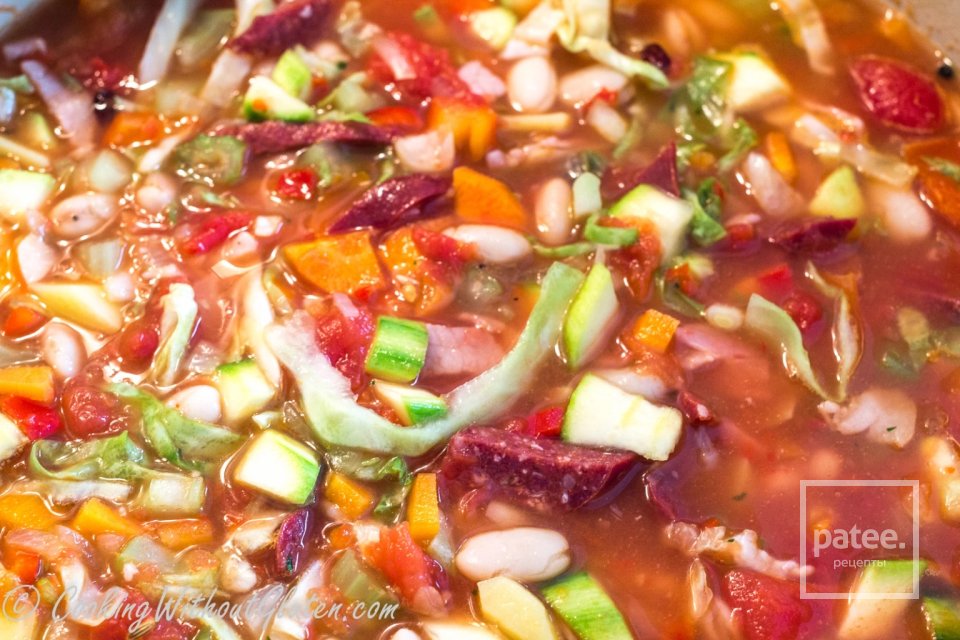 Овощной суп с белой фасолью 🍲 - Шаг 6