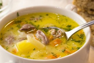 Суп с куриными сердечками и сыром 🍲