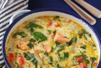 Сырный суп с фасолью и шпинатом 🍲