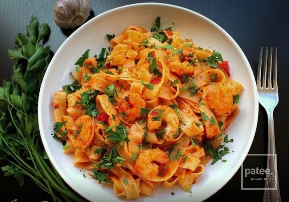 Феттучине с креветками 🍝 - Шаг 9