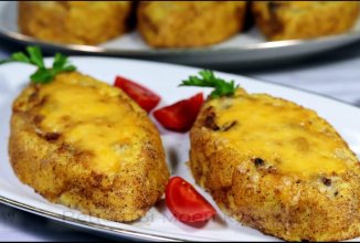 Картофельные лодочки с курицей и грибами