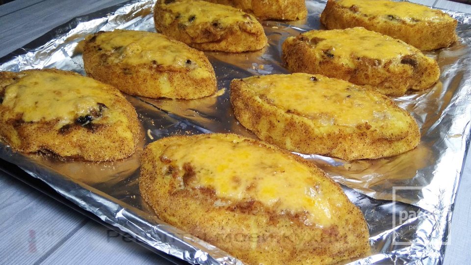 Картофельные лодочки с курицей и грибами - Шаг 16