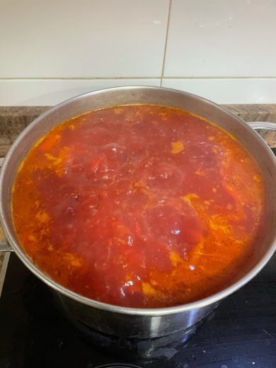 Славянский борщ с луком порей, свеклой и квашеной капустой на говяжьем бульоне - Шаг 13