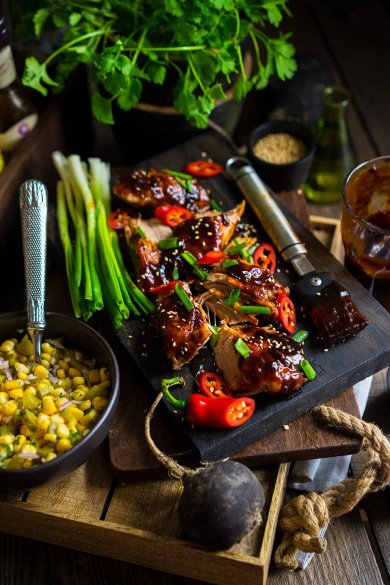 Глазированая свинина с кукурузным салатом 🥩 - Шаг 12