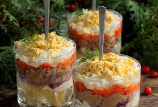 Салат «Нежность» с печенью трески 🥗