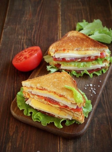 Сэндвич с ветчиной и сыром 🥪 - Шаг 8