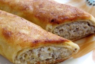 Блинчики с курицей и грибами 🥞