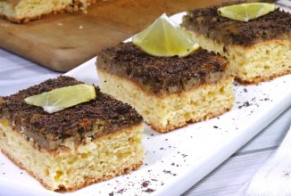 Лимонный пирог с изюмом и орехами