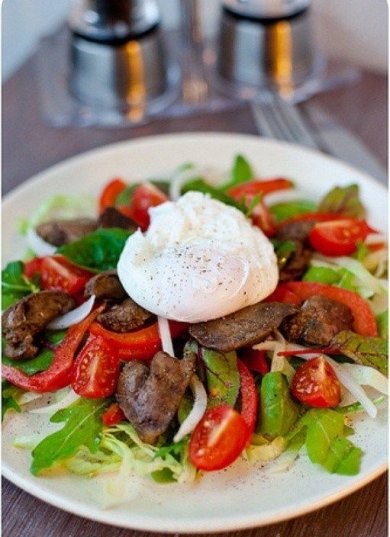 Салат с куриной печенью, белой фасолью и яйцом пашот 🥗 - Шаг 1