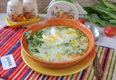 Суп из щавеля с плавленым сыром