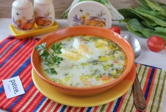 Суп из щавеля с плавленым сыром