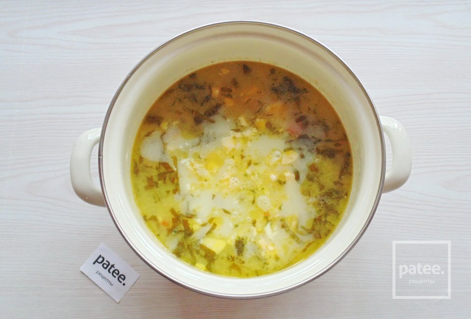 Суп из щавеля с плавленым сыром - Шаг 9