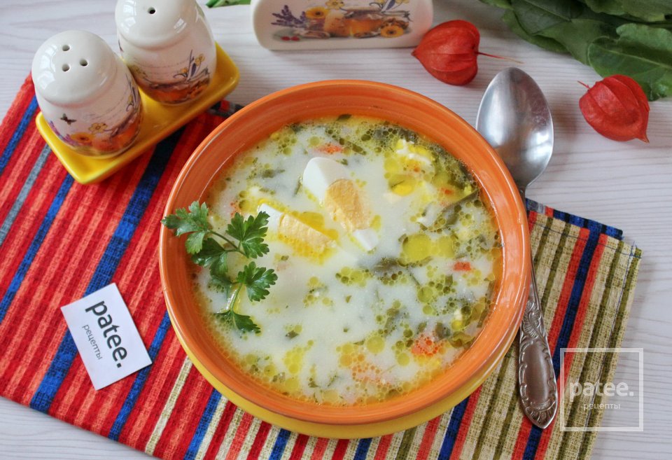 Суп из щавеля с плавленым сыром - Шаг 10