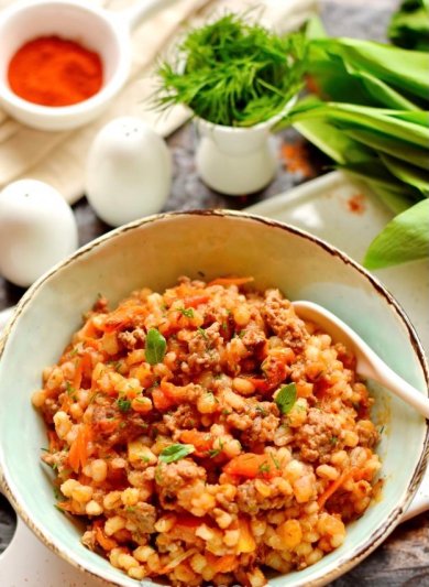 Перловая каша с фаршем в томате 🥣 - Шаг 10