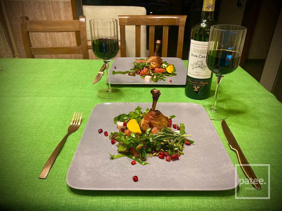 Медово-имбирные куриные ножки на гриле с кисло-сладким зелёным салатом - Шаг 14