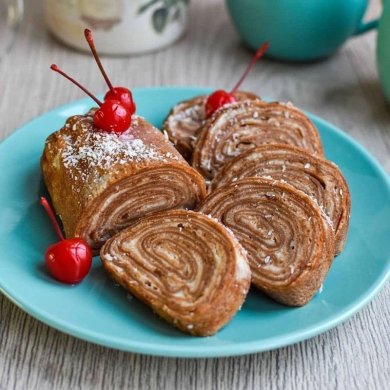 Блинный шоколадный рулет 🍫