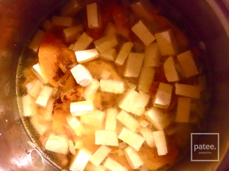 Тыквенный суп с плавленным сыром. - Шаг 3