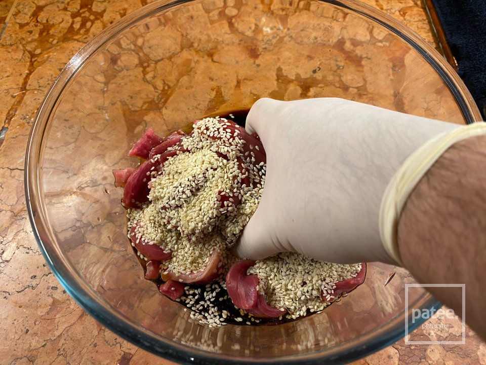 Пулькоги — корейская маринованная говядина с овощами и хрустящей лапшой - Шаг 4