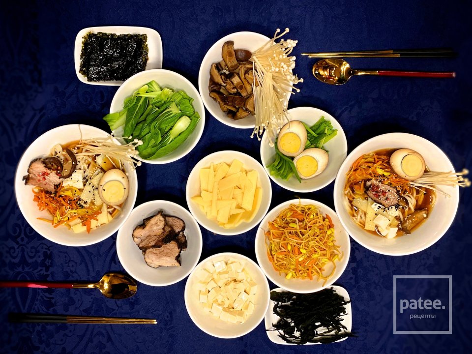 Японский Рамен на курином бульоне со свининой - Шаг 15