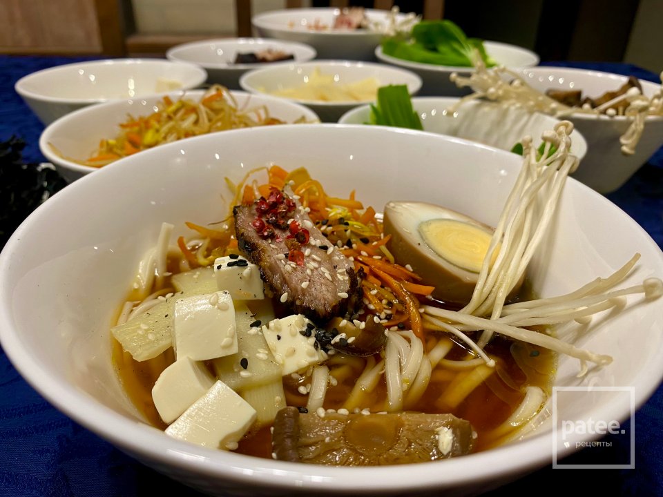 Японский Рамен на курином бульоне со свининой - Шаг 17