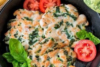 Рубленые куриные шницели со шпинатом 🍗