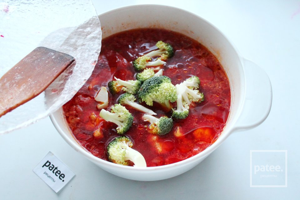 Борщ с красной фасолью и брокколи - Шаг 14