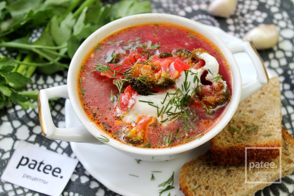 Борщ с красной фасолью и брокколи - Шаг 15