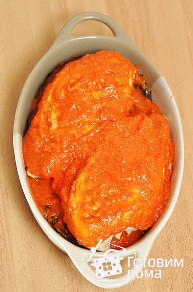 Куриные грудки, запеченные с баклажанами и моцареллой 🍗 - Шаг 12