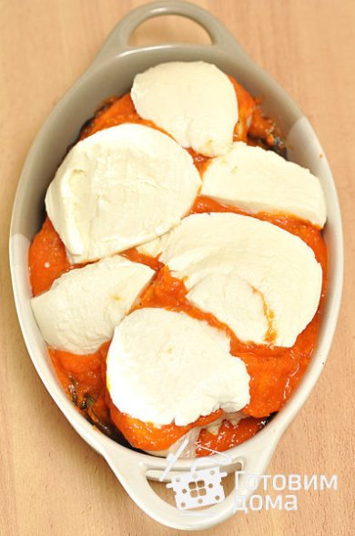 Куриные грудки, запеченные с баклажанами и моцареллой 🍗 - Шаг 13