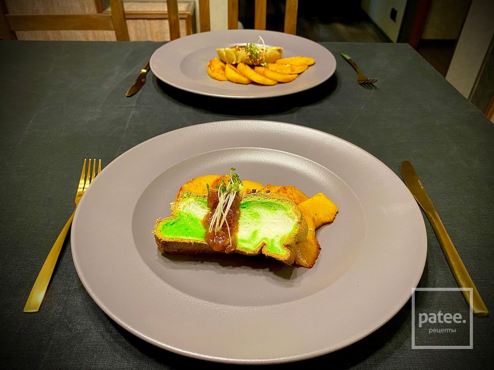 Жареная айва с облачным хлебом из матчи - Шаг 15