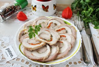 Буженина из подчеревины с грибами