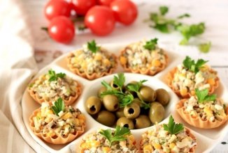 Тарталетки со шпротным салатом 👍🏼