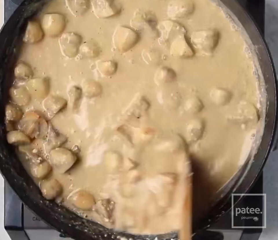 Курица с грибам в сливочном сыре - Шаг 3