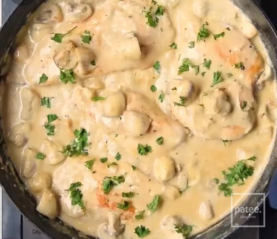 Курица с грибам в сливочном сыре - Шаг 4