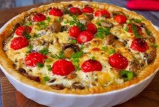 Французский  пирог с грибами