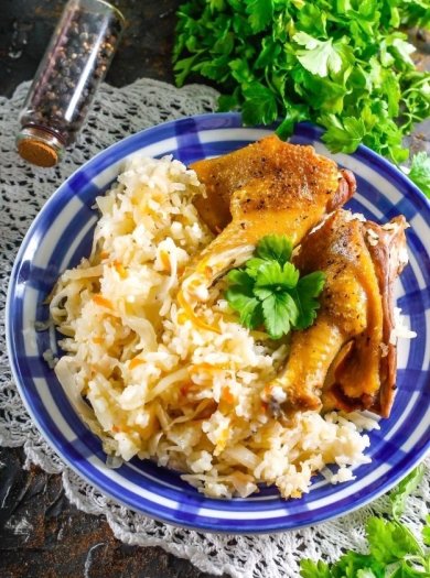 Утка с квашеной капустой и рисом 🍗 - Шаг 8