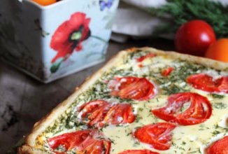 Сырно-помидорный пирог 🥧