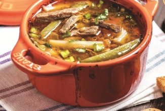 Суп в горшочках «Мясной» с огурчиками🍲