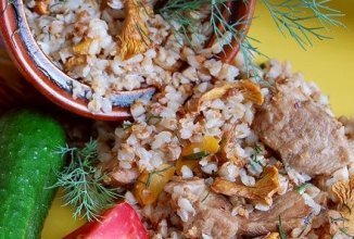 Гречка в горшочке с мясом и грибами 👍🏼
