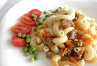 Макароны с мясной подливой быстрого приготовления 🥩