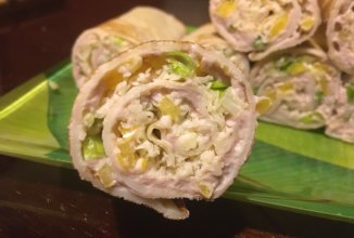 Блинчики с печенью трески.