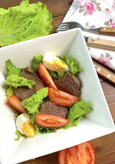 Диетический салат с говядиной (ПП) 🥗 - Шаг 7