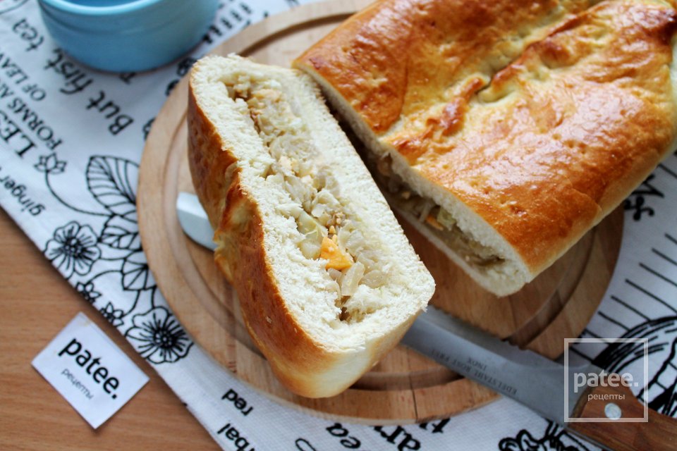Дрожжевой пирог с капустной начинкой - Шаг 12