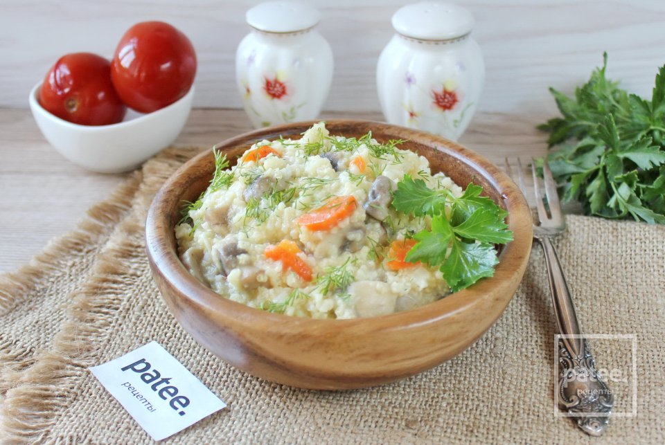 Пшенная каша с грибами - Шаг 7